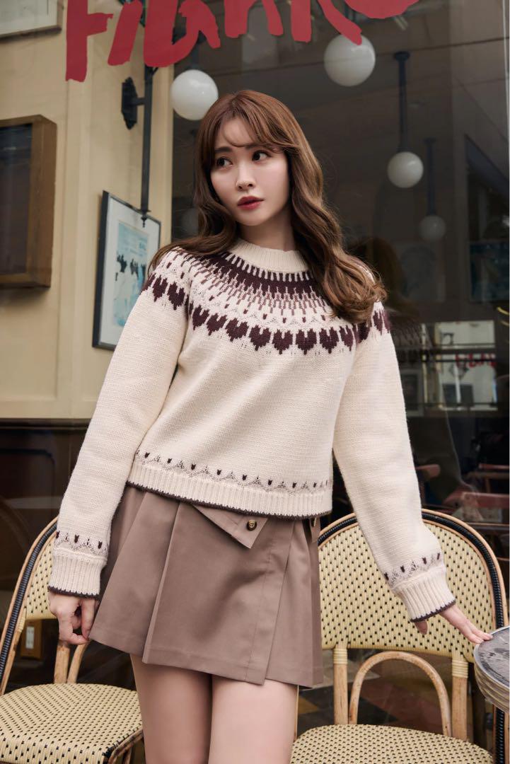 Heart Fair Isle Knit Pullover