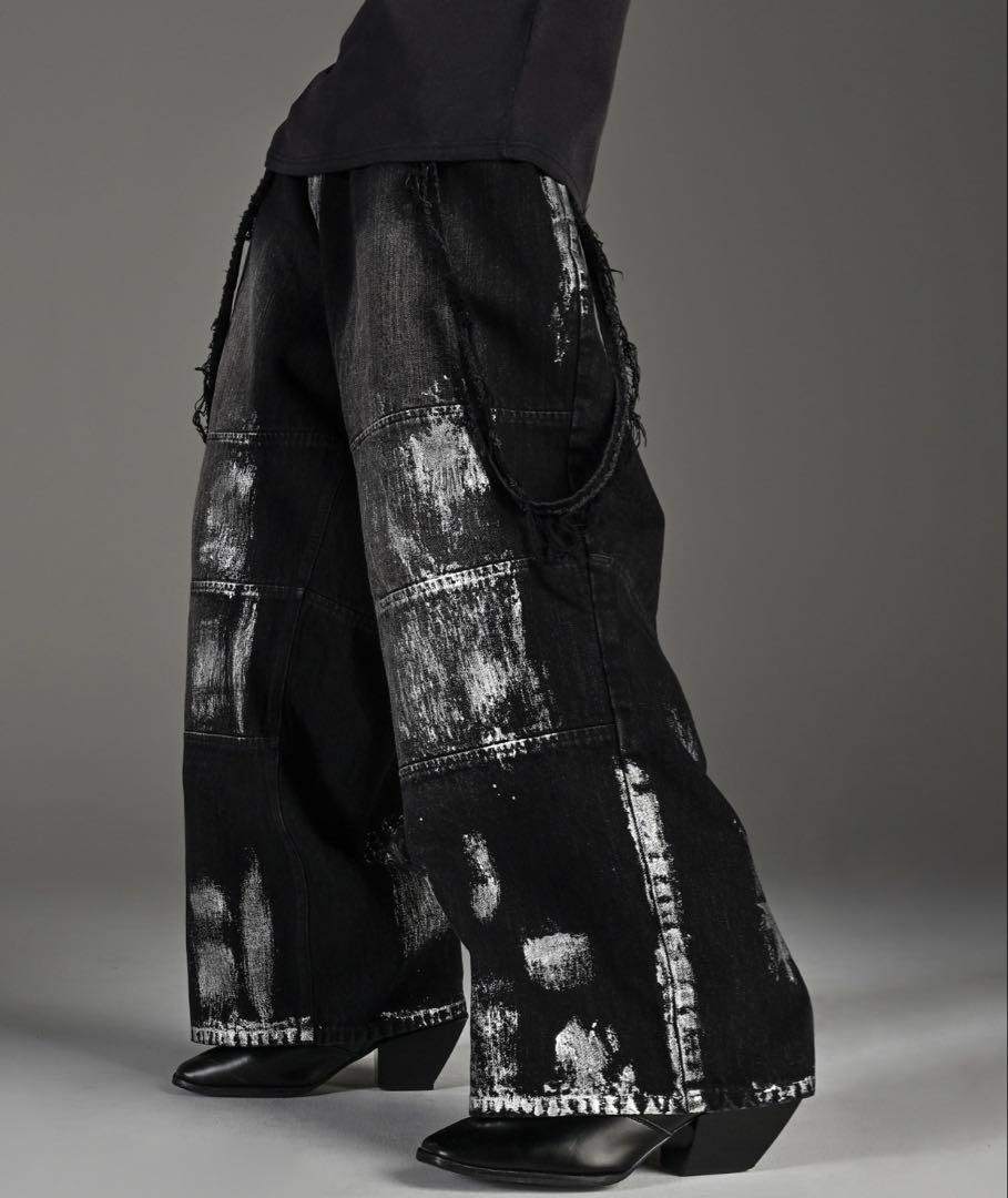 パンツ panel suspender wide denim (waist gom)