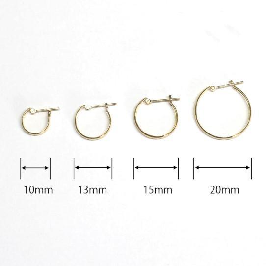 地金＊18金【2×13mm 甲丸フープピアス】Yゴールド K18刻印入 新品！