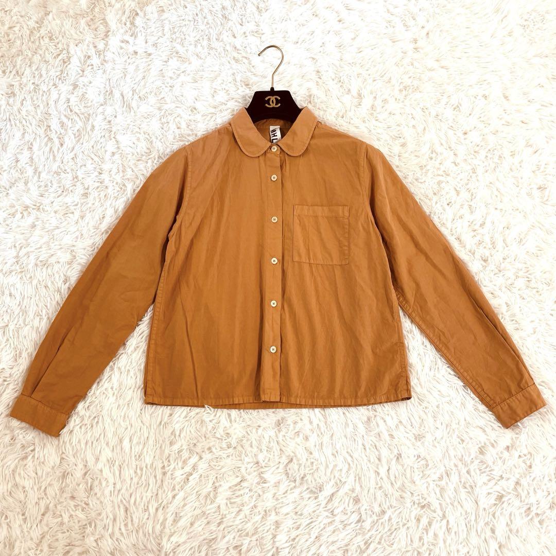 MHL マーガレットハウエル　丸襟シャツ コットン ブラウス　オレンジ