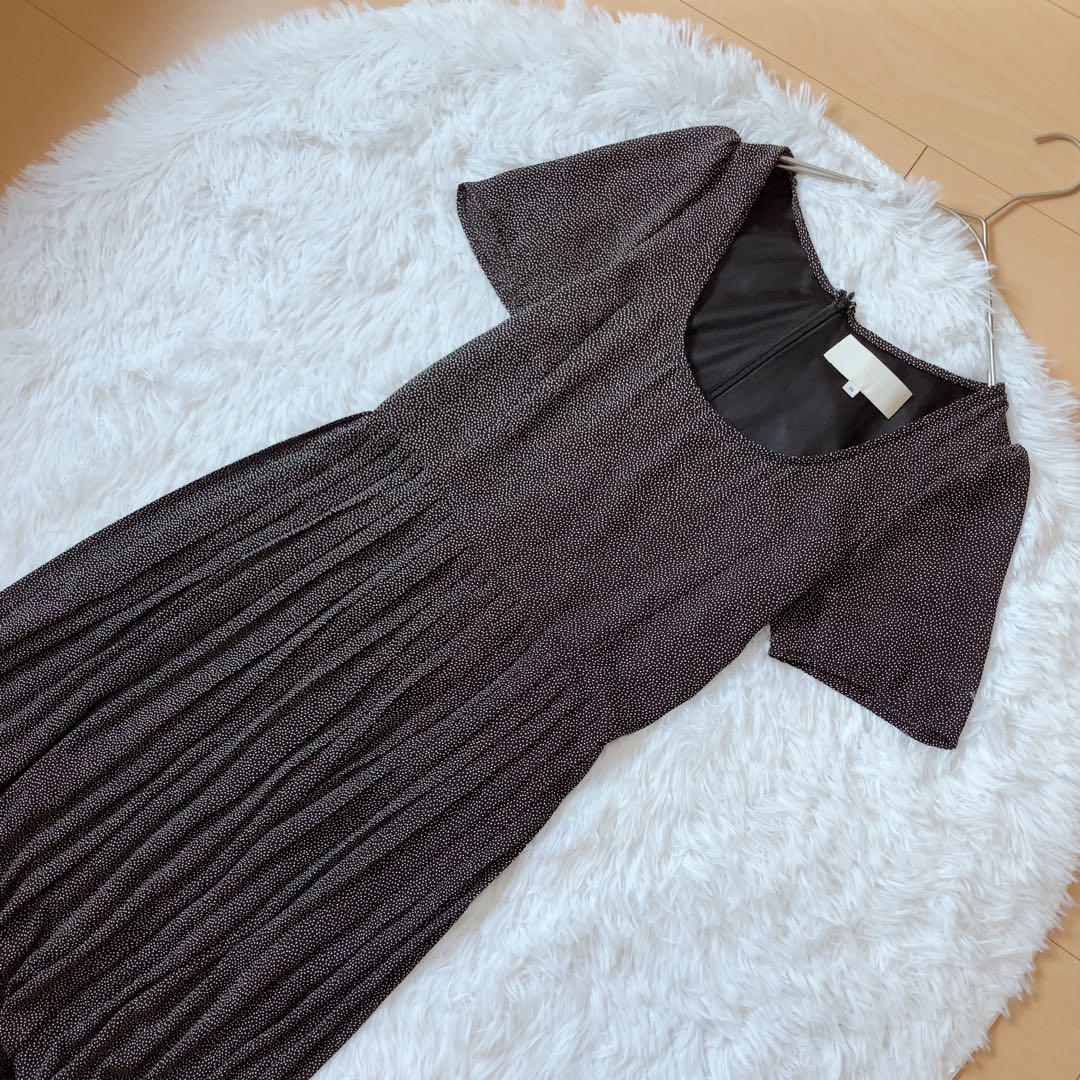 TODAYFUL⭕️完売　ジョーゼットパターンドレス　希少　ドット　ロング　半袖