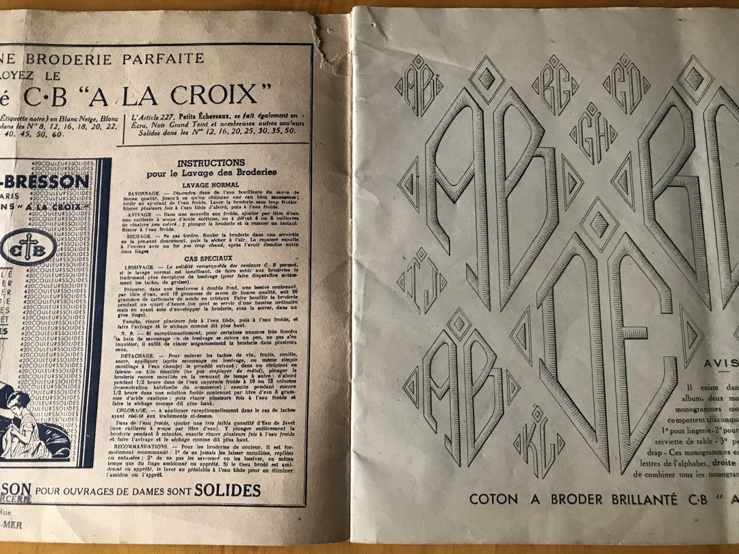 １９世紀　フランスアンティーク　モノグラムイニシャルモチーフ用　台紙　ボード フランスのアンティーク刺繍用イニシャルモノグラムシートG・No