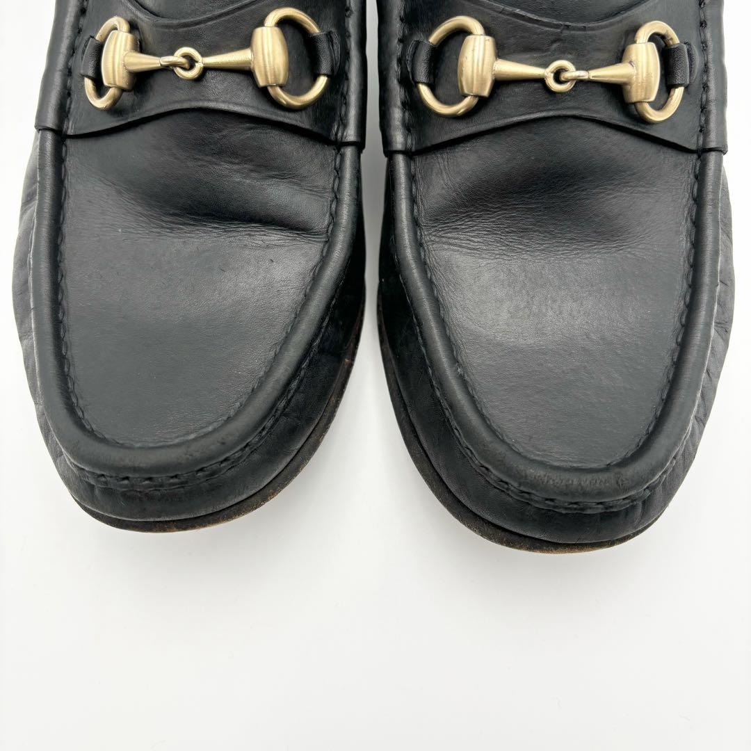 美品 GUCCI グッチ ホースビット レザー ローファー ブラック
