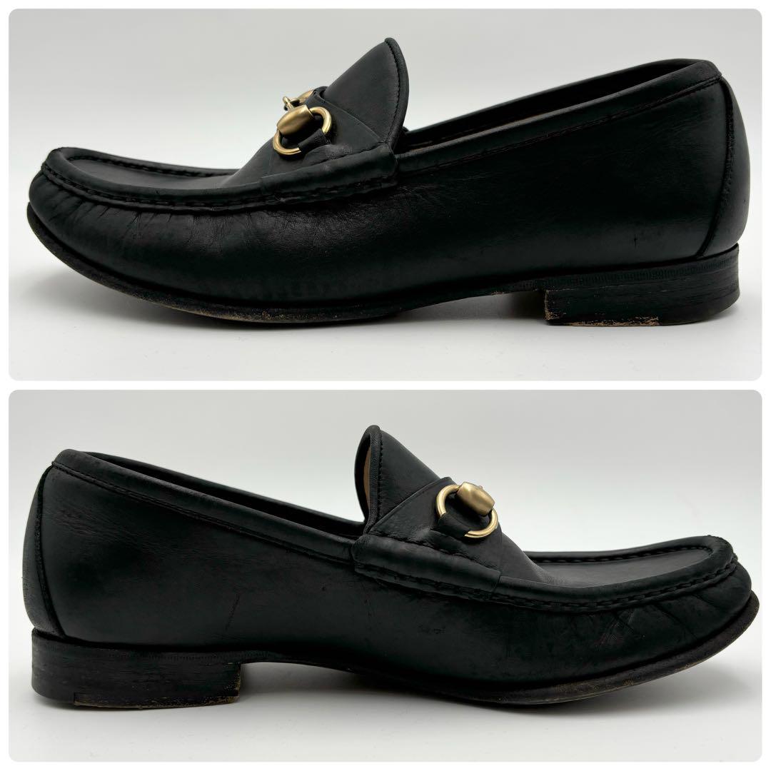 美品 GUCCI グッチ ホースビット レザー ローファー ブラック