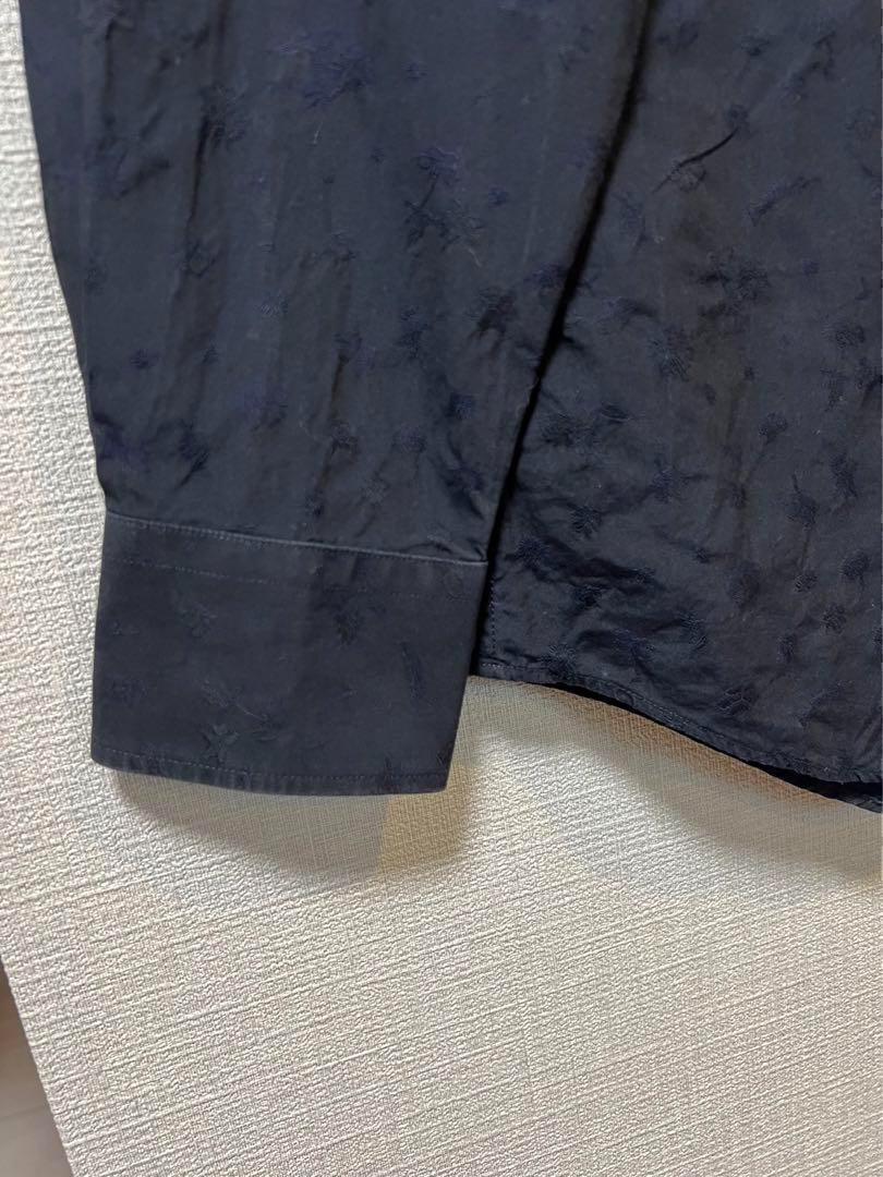 ポールスミス　ネイビー　袖裏柄　シャツ　ドレス　メンズ　M