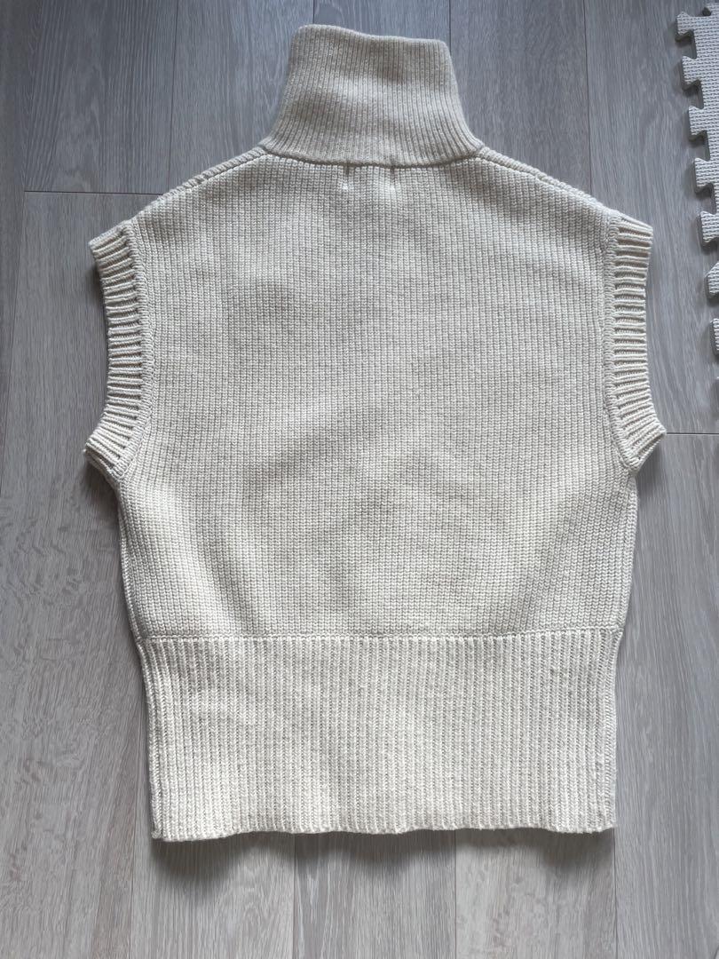 CLANE ZIP COLLAR KNIT VEST サイズ1 美品】CLANE ZIP COLLAR KNIT VESTサイズ1 アイボリー