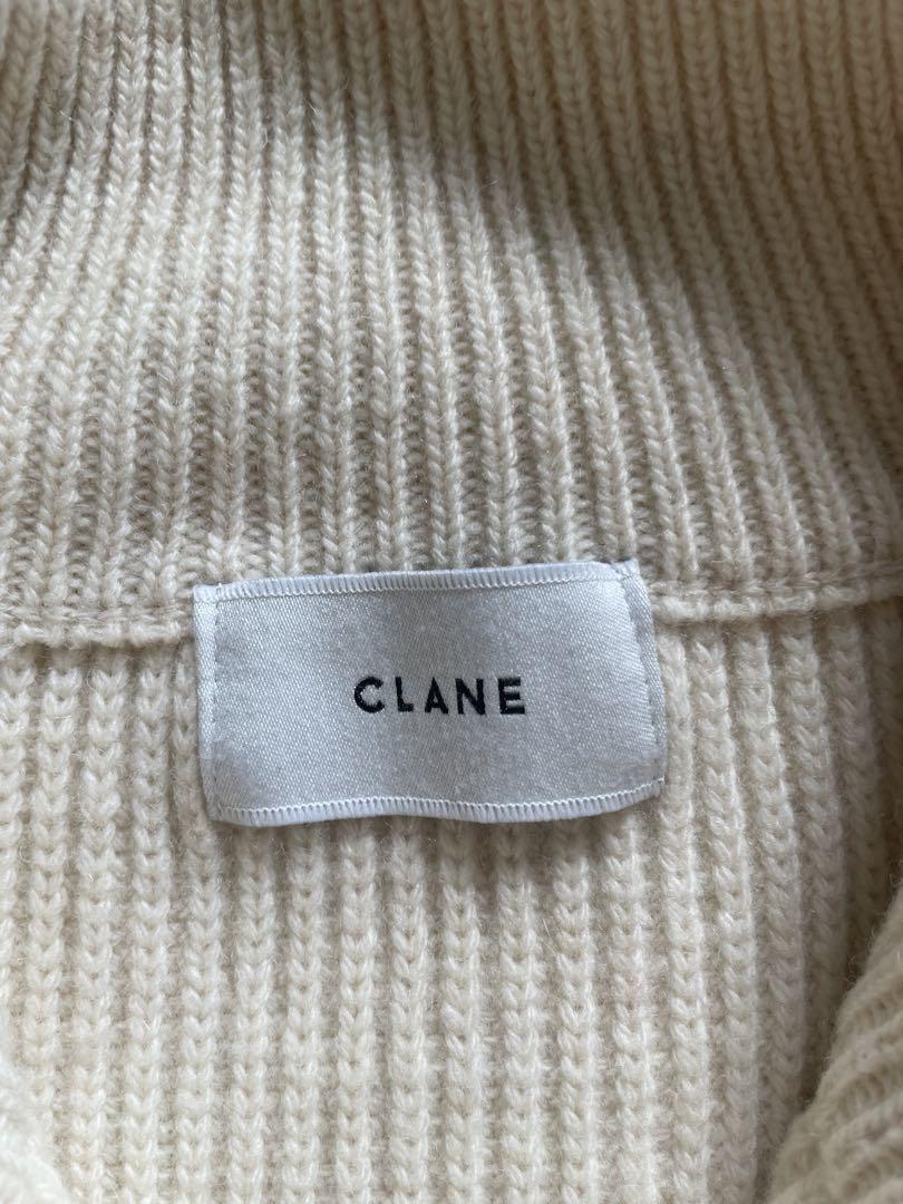 美品】CLANE ZIP COLLAR KNIT VESTサイズ1 アイボリー