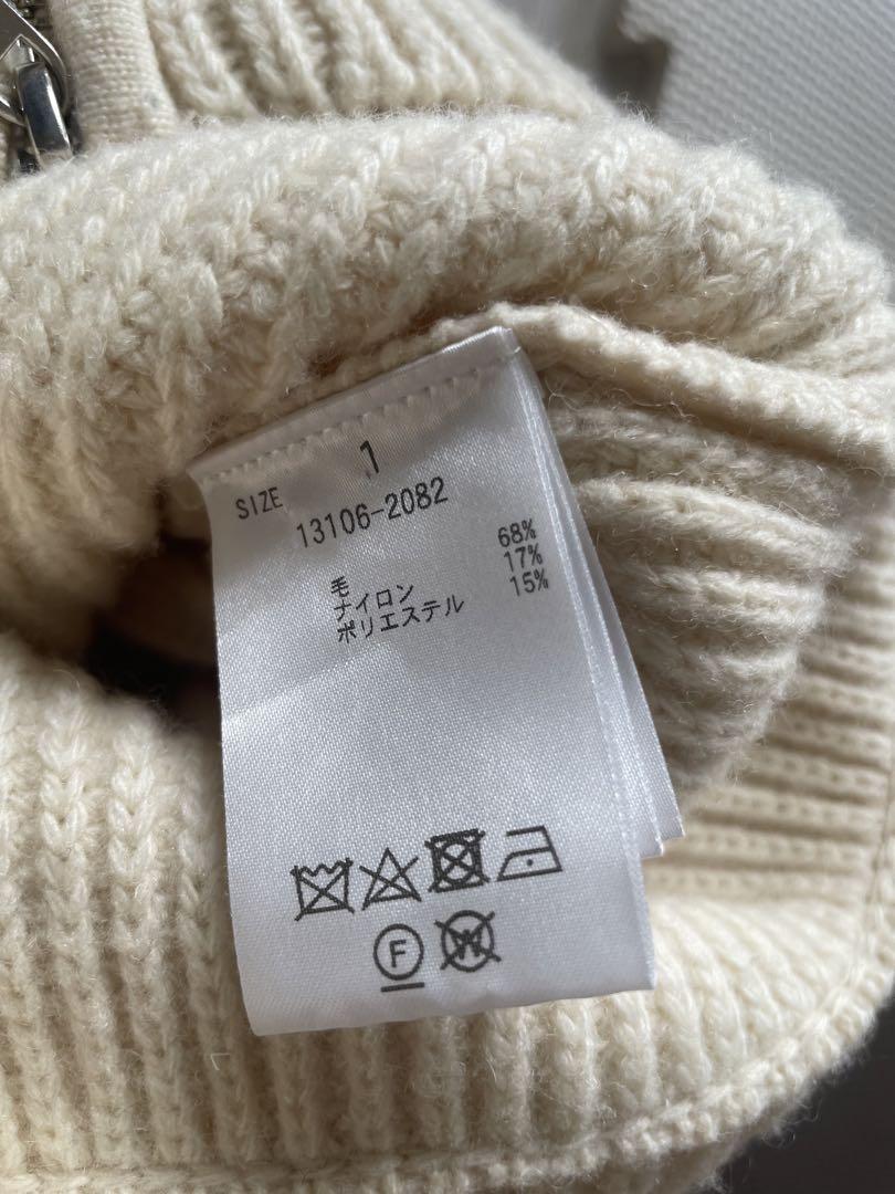 CLANE アイボリーサイズ1 美品】CLANE ZIP COLLAR KNIT VESTサイズ1 アイボリー