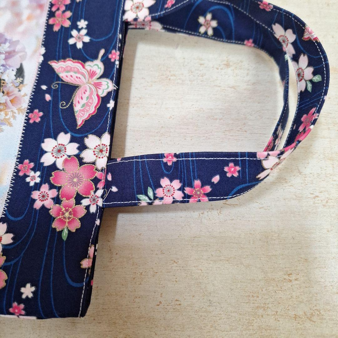 激レアパネル生地　ハンドメイド　まちなしバッグ　ポーチ