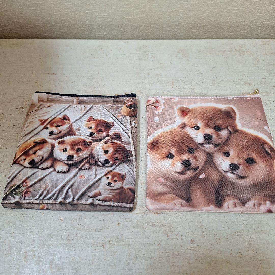 激レアパネル生地　ハンドメイド　まちなしバッグ　ポーチ