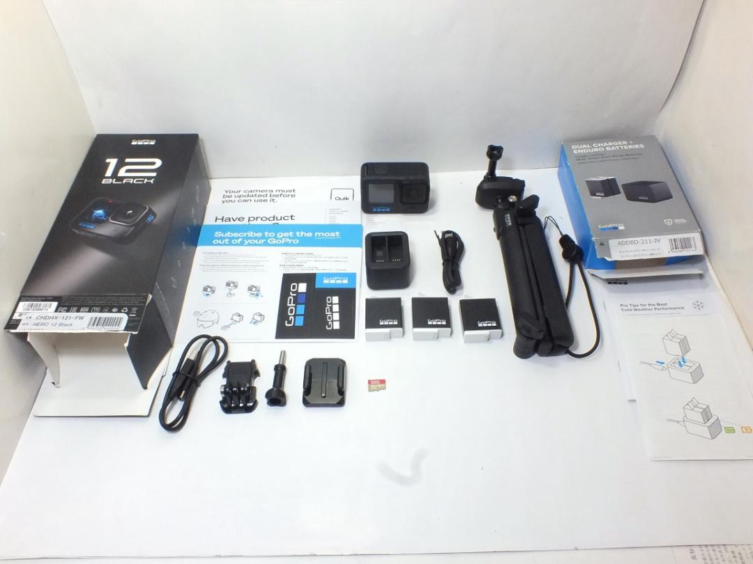 GoPro　HERO 12 Black　バッテリー3個、グリップ付