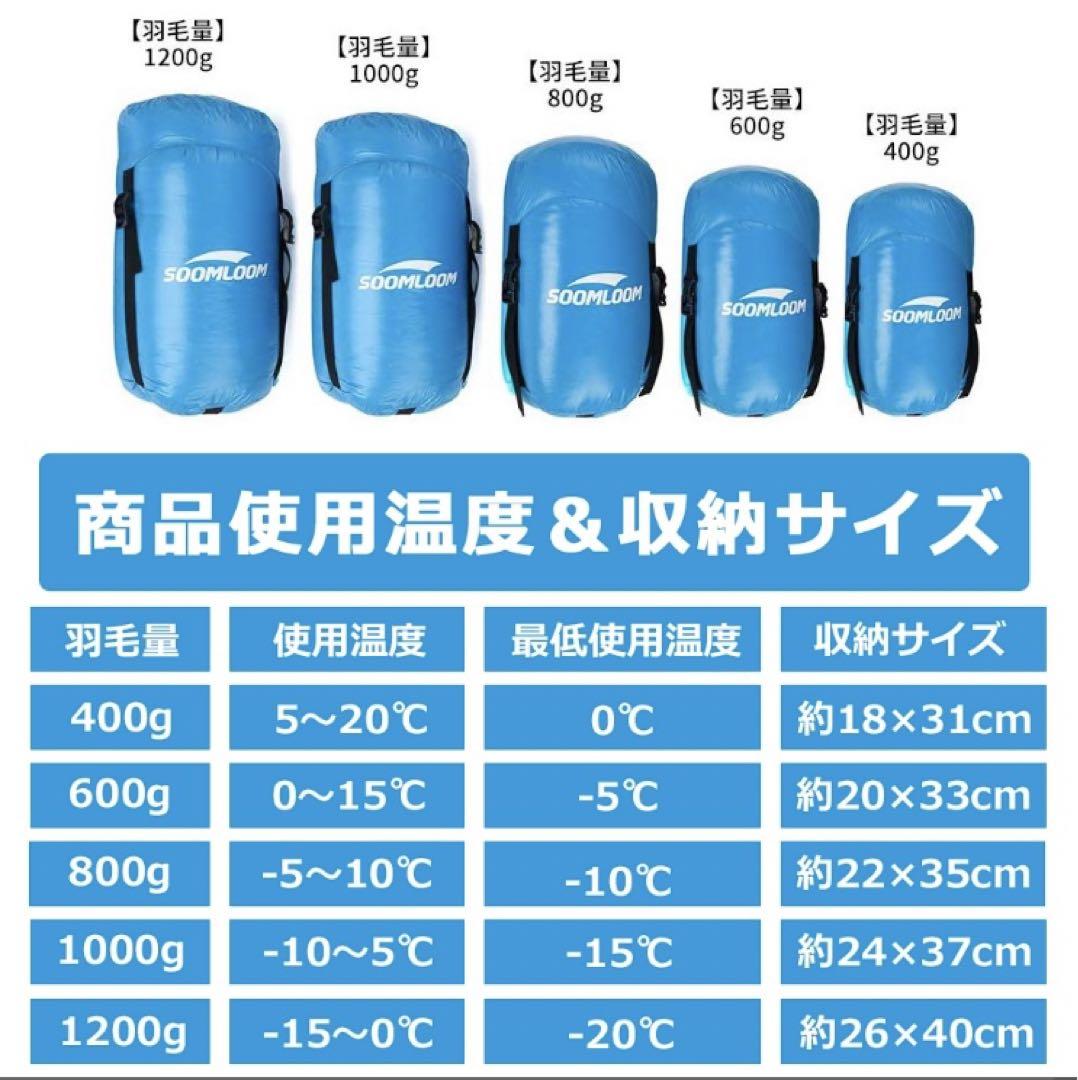 SOOMLOOM D1-800 ダウン寝袋