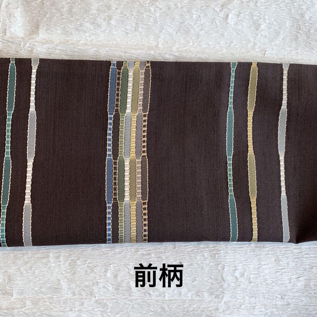 今月のイチ推し★ 吉野間道　めがね織　袋帯　茶系　美品
