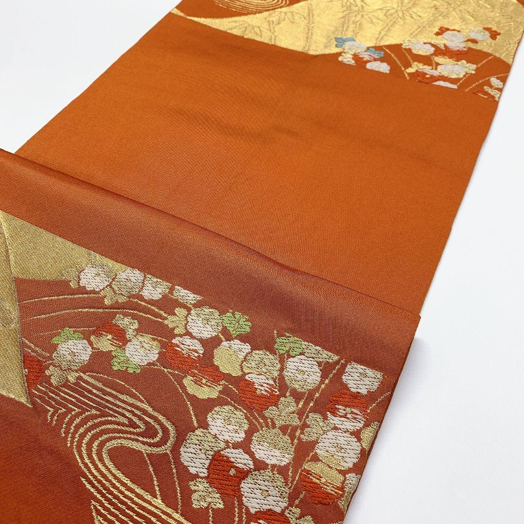 袋帯 和装 花柄 帯 着物 新品未使用 金彩 正絹 六通 フォーマル 結婚式 4521］袋帯 草花吉祥文様 金彩 六通 正絹 着物 フォーマル