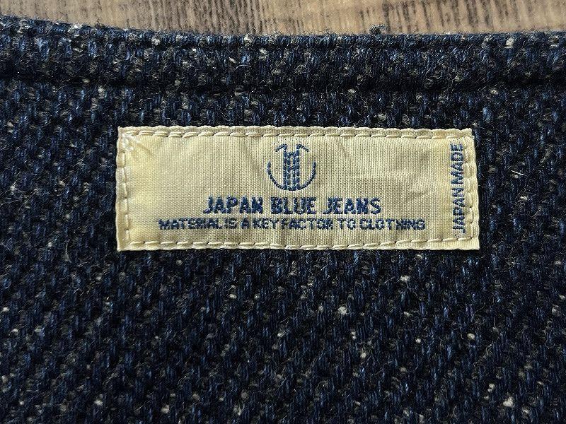 美品 ジャパンブルージーンズ デニム ツイード ノーカラー ジャケット M