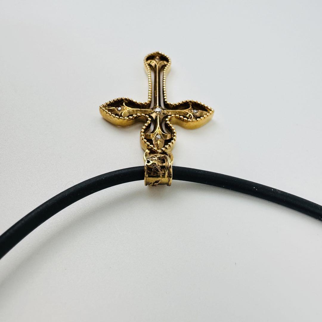 美品　ジュピター　金色十字架ペンダント ネックレス　クロス　ゴールド　ストーン