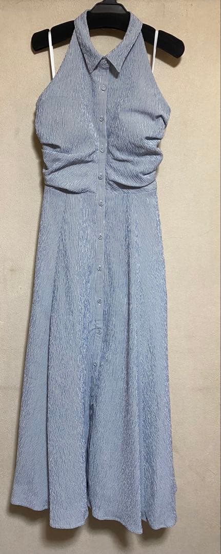 エステラk ホルターシャツドレス 新品！！　ブルー