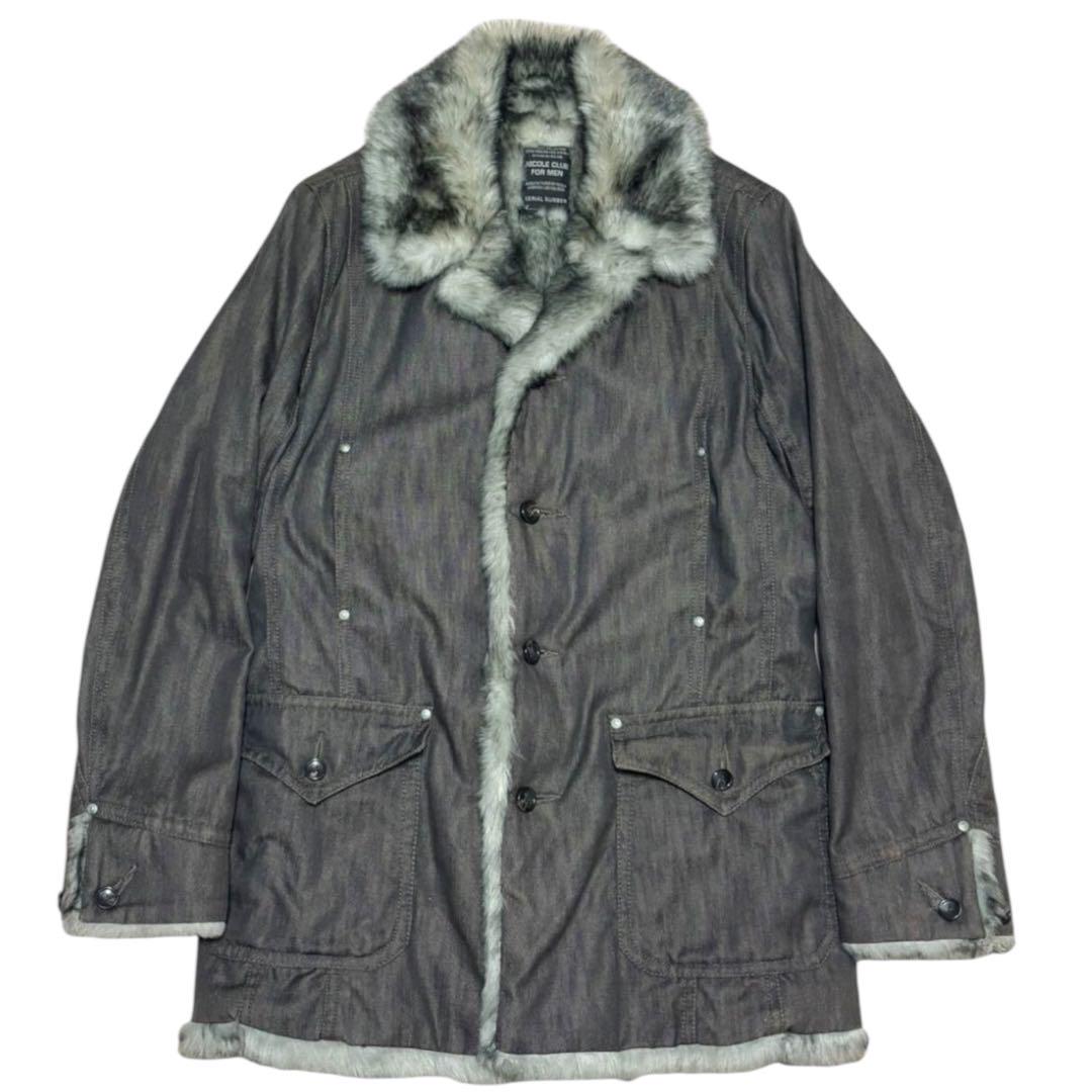 nicole club for men furcoat denim jacket