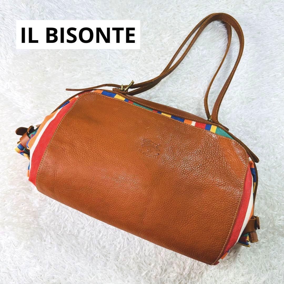 お値下げ[美品　レア]IL BISONTE × ハリスツイード　キャンディバッグ