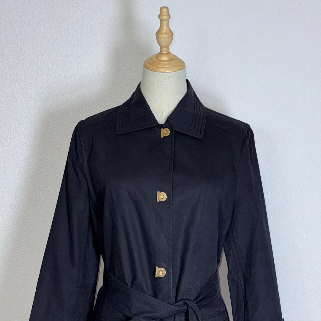 ★美品★ Ferragamo フェラガモ トレンチコート 黒 金ボタン Mサイズ
