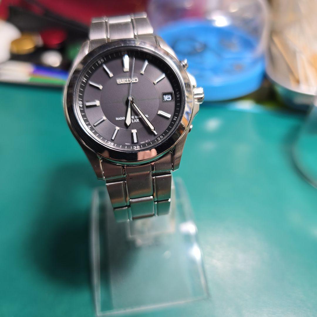 セイコー ソーラー電波時計 7B22ーOAYOスピリット稼働中古品です。