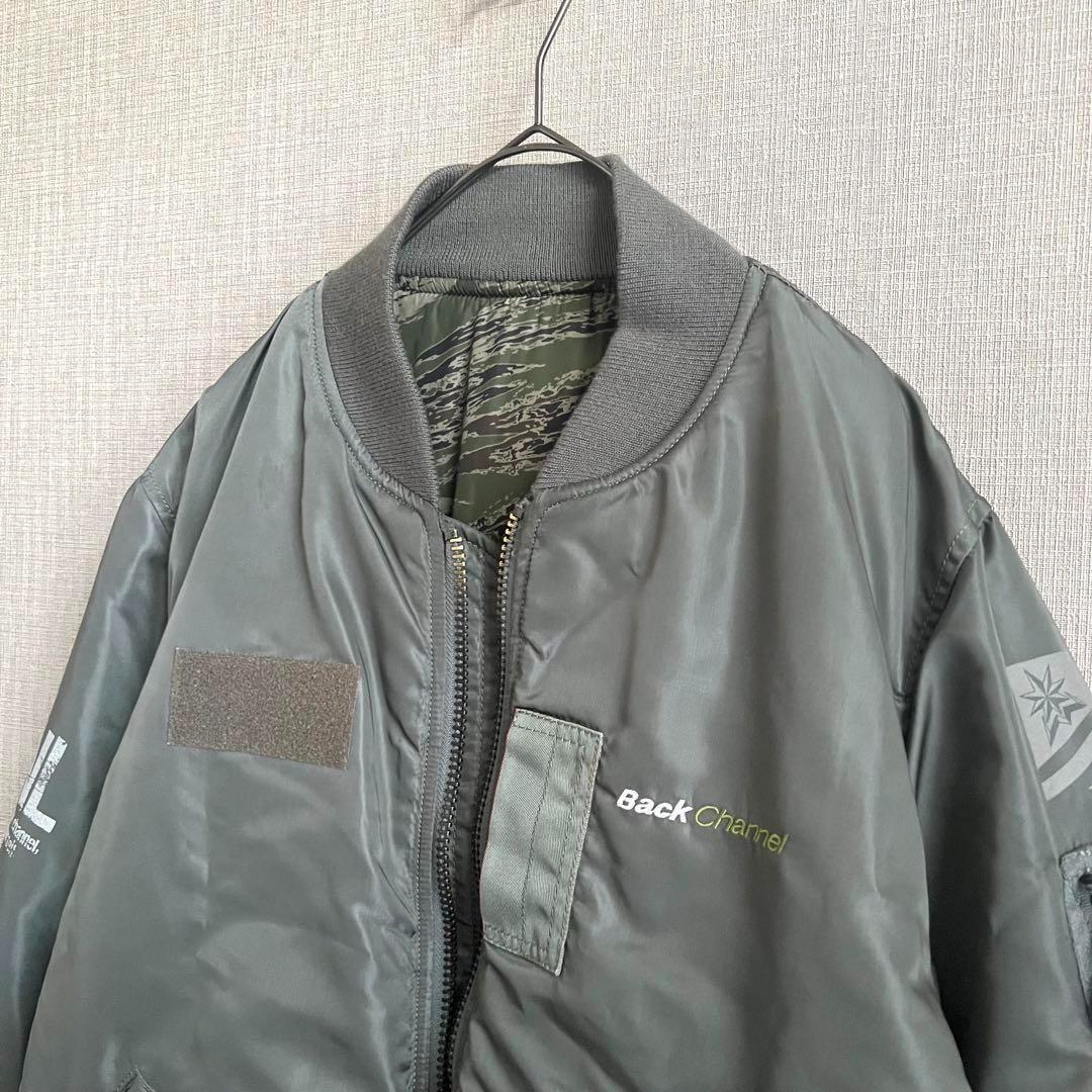 美品 AVIREX × BACK CHANNEL MA-1 ブルゾン カーキ L