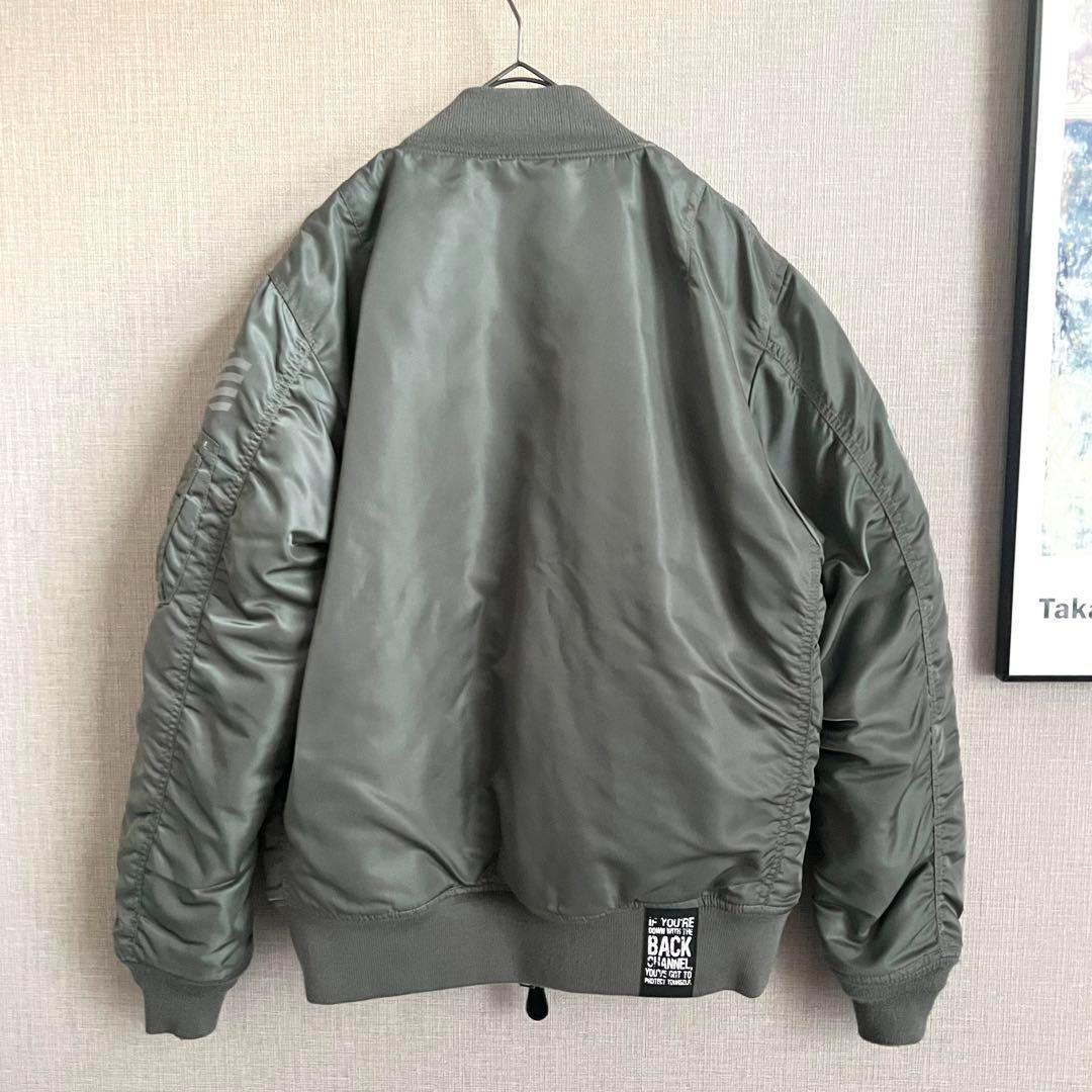 美品 AVIREX × BACK CHANNEL MA-1 ブルゾン カーキ L