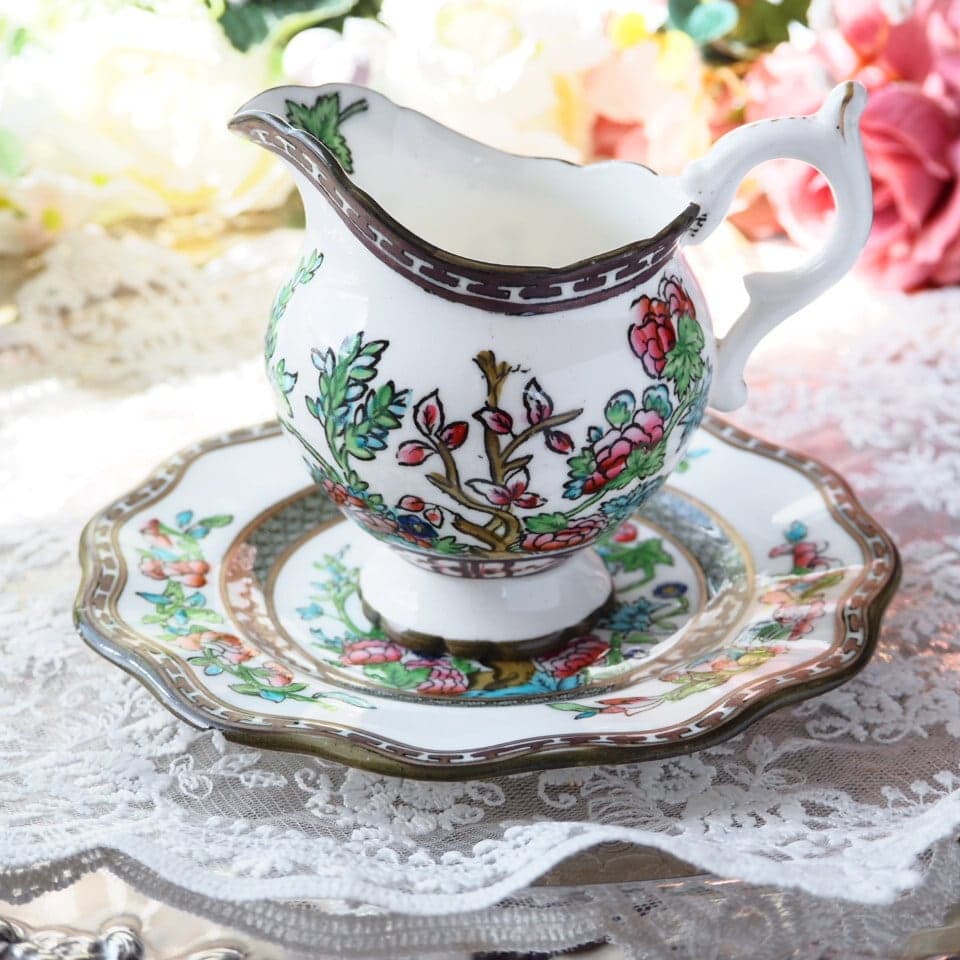 コールポート　インディアンツリー　クリーマー　イギリスアンティーク　F8