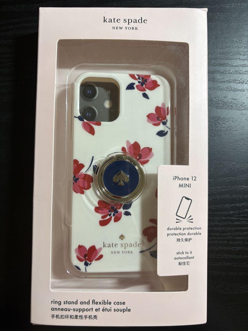 【新品未使用】ケイトスペード　iPhone 12mini用ケース　花柄　リング付