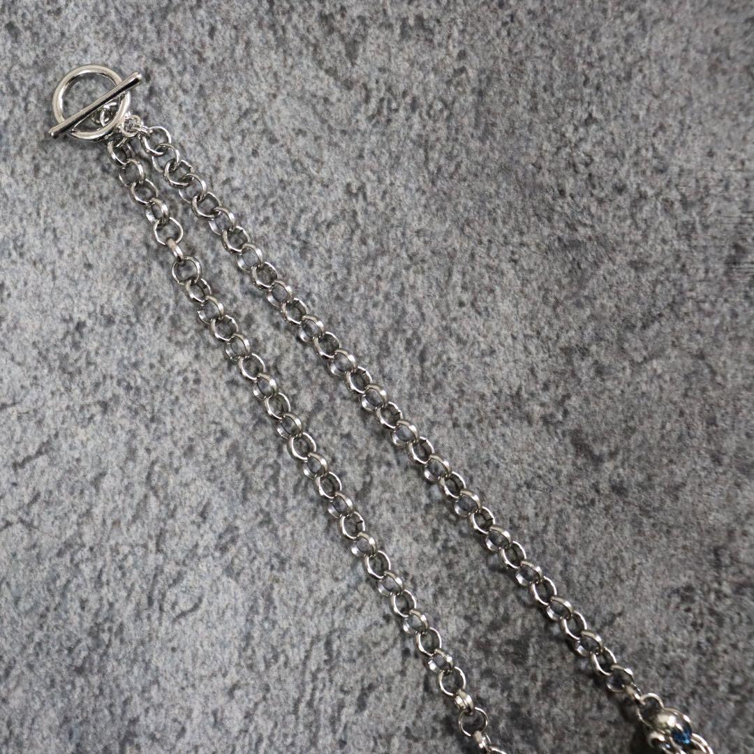【美品】メキシカンDNA調チェーンビーズネックレス パール 古着ビンテージナバホ