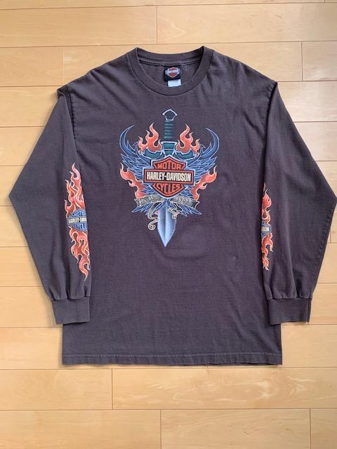 Harley-Davidson ハーレーダビッドソン 00's ロンT 剣と炎
