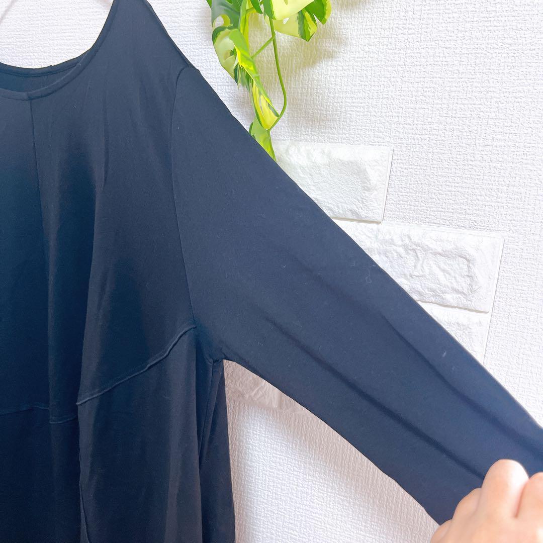 かぐらや バルーン ワンピース 長袖 M L ゆったり ポケット フェミニン DECORATOM_COM_BR