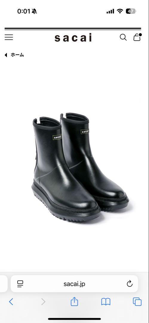 sacai ブラック ショートブーツ