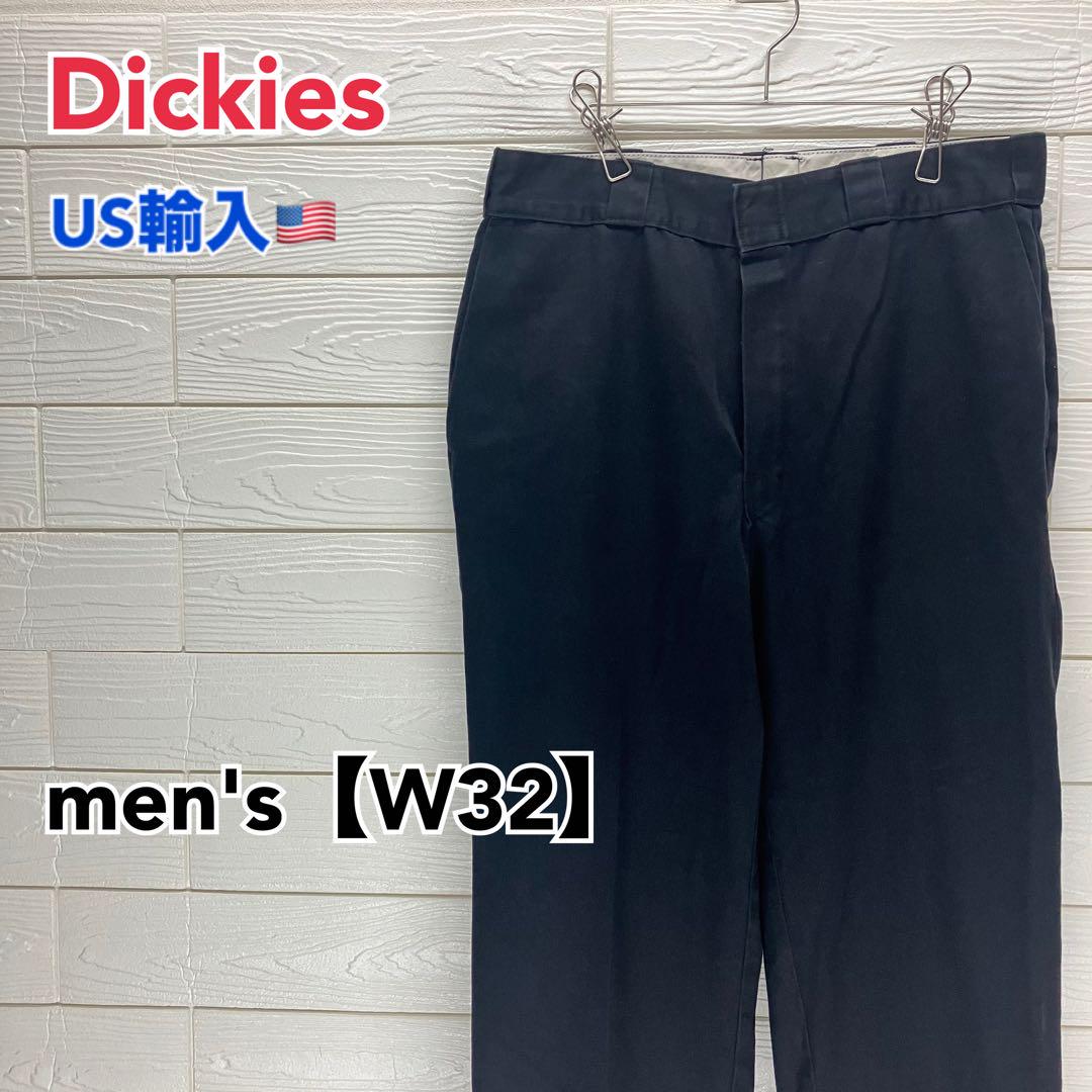 ●E350【US輸入】ディッキーズ ワークパンツ ブラック系 メンズ【W32】