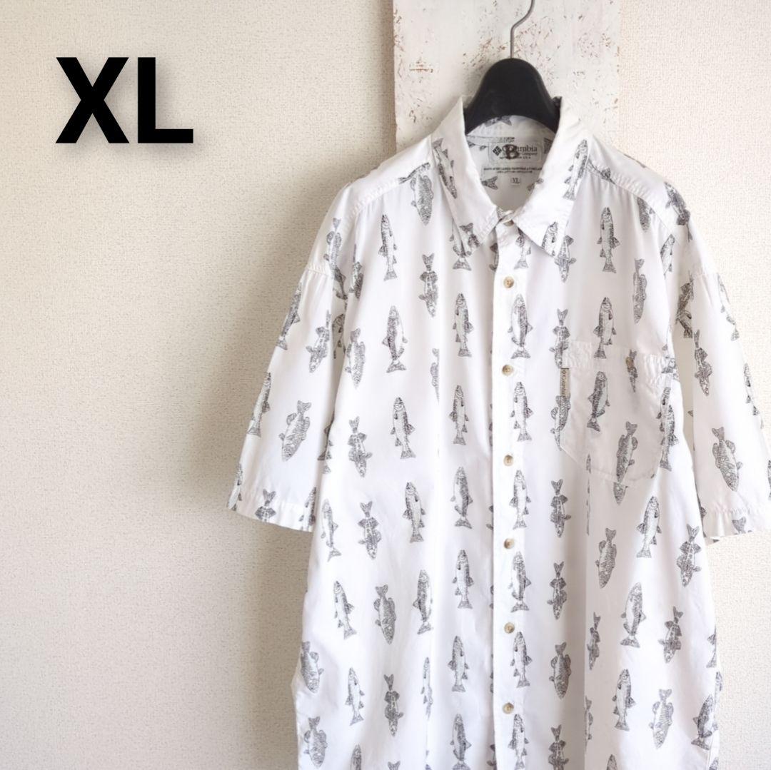 楽天市場】90s Columbia コロンビア 魚 総柄 半袖シャツ XXL