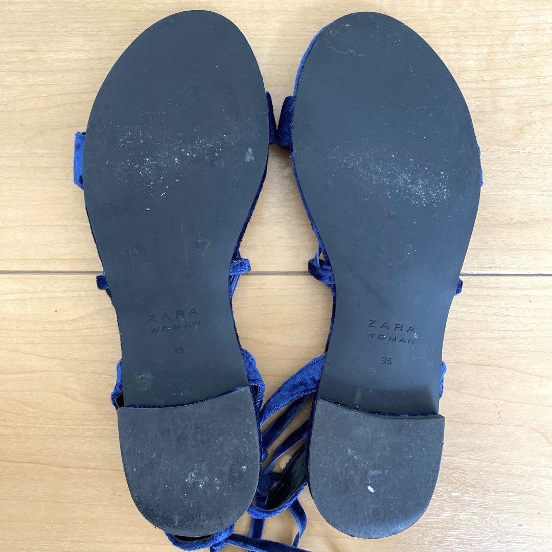 【新品未使用】ZARA レースアップサンダル 40サイズ ZARA レースアップ レザー ハイヒールサンダル ピンヒール
