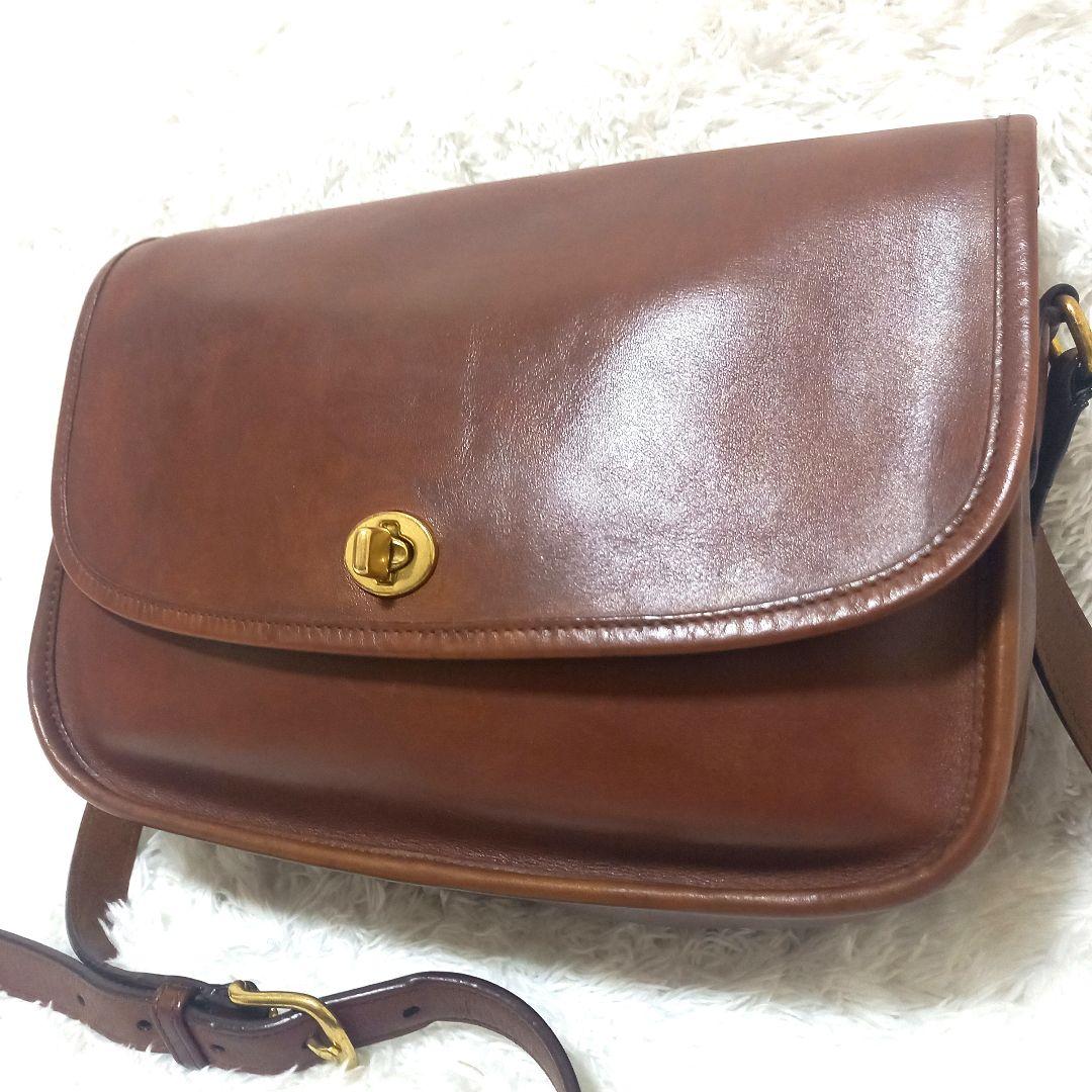 COACH　オールドコーチ　ショルダー　メッセンジャーバッグ　ターンロック　茶色