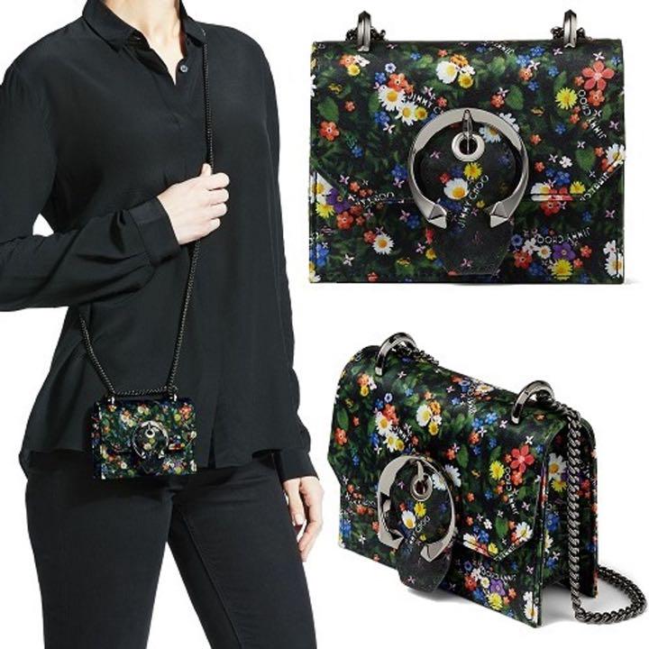 JIMMY CHOO 花柄チェーンミニショルダー
