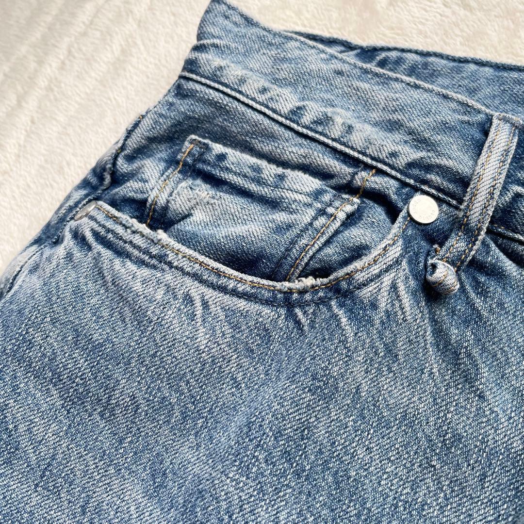 アッパーハイツ デニム ストレッチ ハイライズ カットオフ リップスティックL upper hights DECORATOM_COM_BR