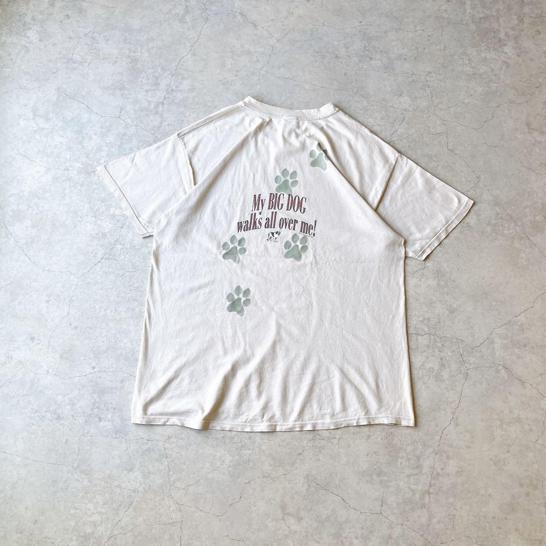 90s BIG DOGS 肉球 ドッグプリントTシャツ アニマル 犬 古着