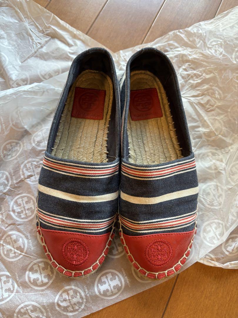 Tory Burch スリッポン ネイビー/レッド　23.5