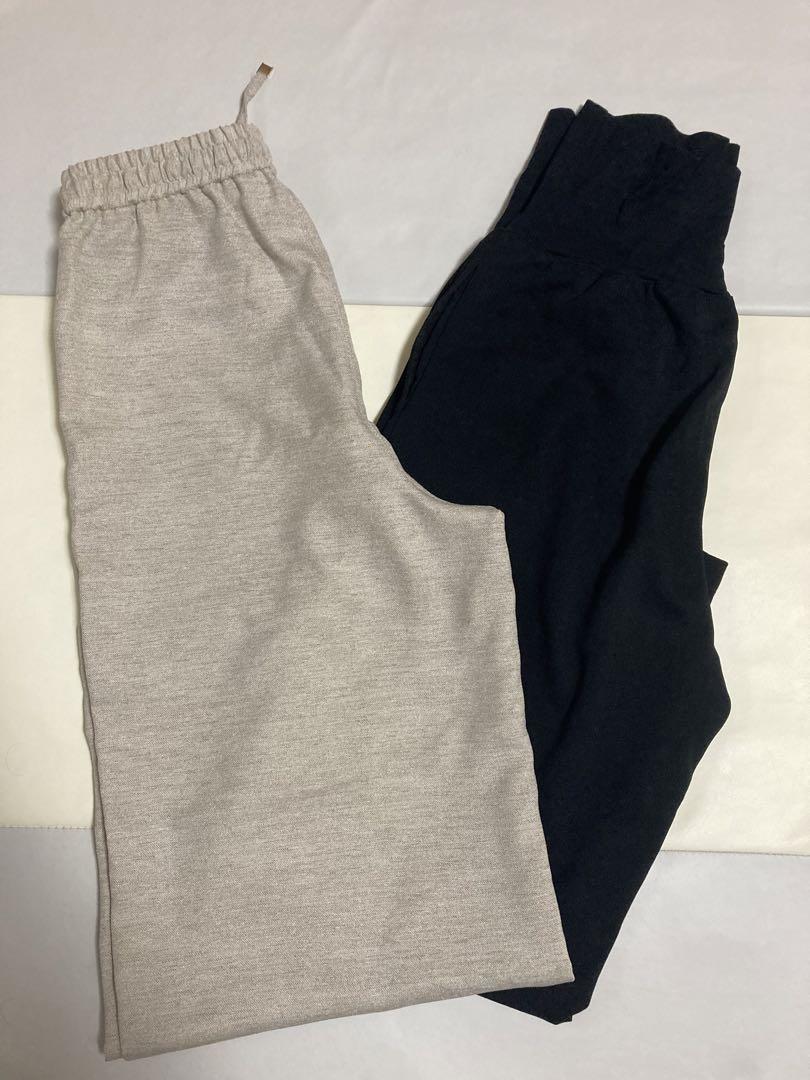 マタニティパンツ　黒 ワイドパンツ