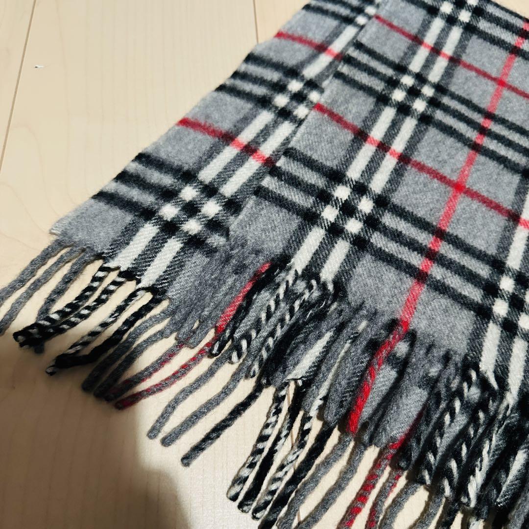 【カシミヤ100%】BURBERRY バーバリーマフラー グレー ノバチェック BURBERRY バーバリーマフラー カシミヤ100％ ノバチェック グレー