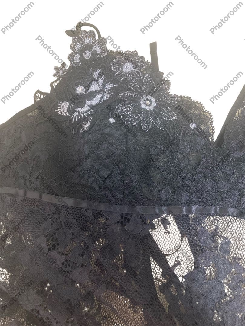 サルート　レース ブラック キャミソール M