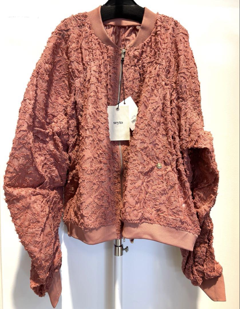 seyto See through lace gather blouson