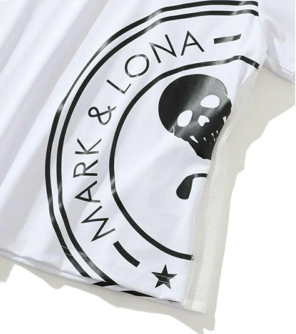 一流の素材、完璧な品質! ✦マークアンドロナ✦2025春夏Helixモックネック半袖シャツ✦ホワイトS・MARK&LONA