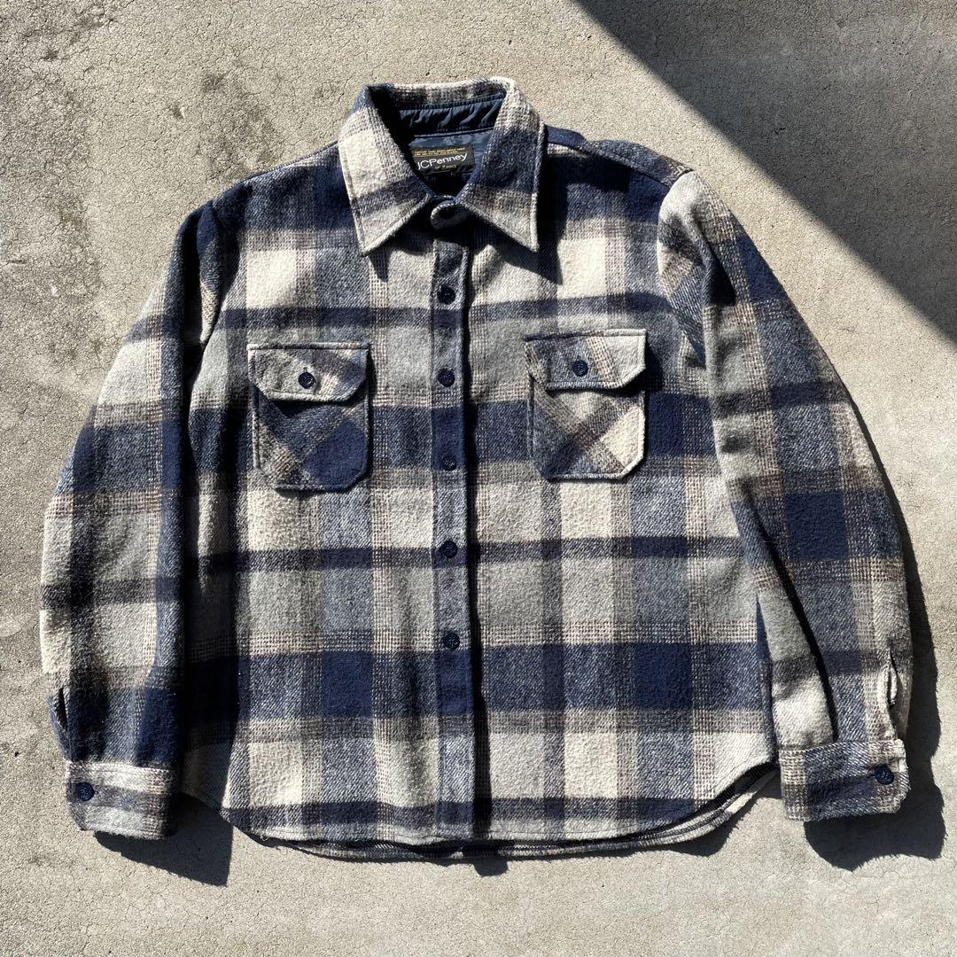 Jc penny wool ウール チェック CPOシャツ