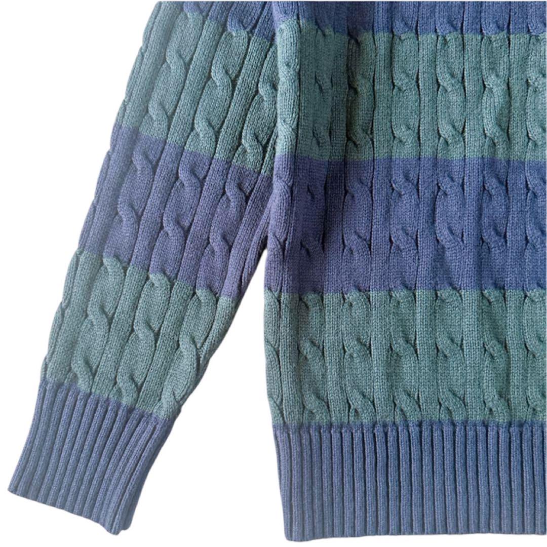ポロラルフローレン ケーブル ニット ポロ ポニー 刺繍 ホワイト S