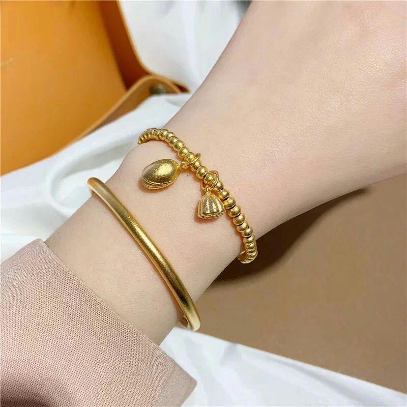 999高品質ツイン24kゴールドブレスレット03566