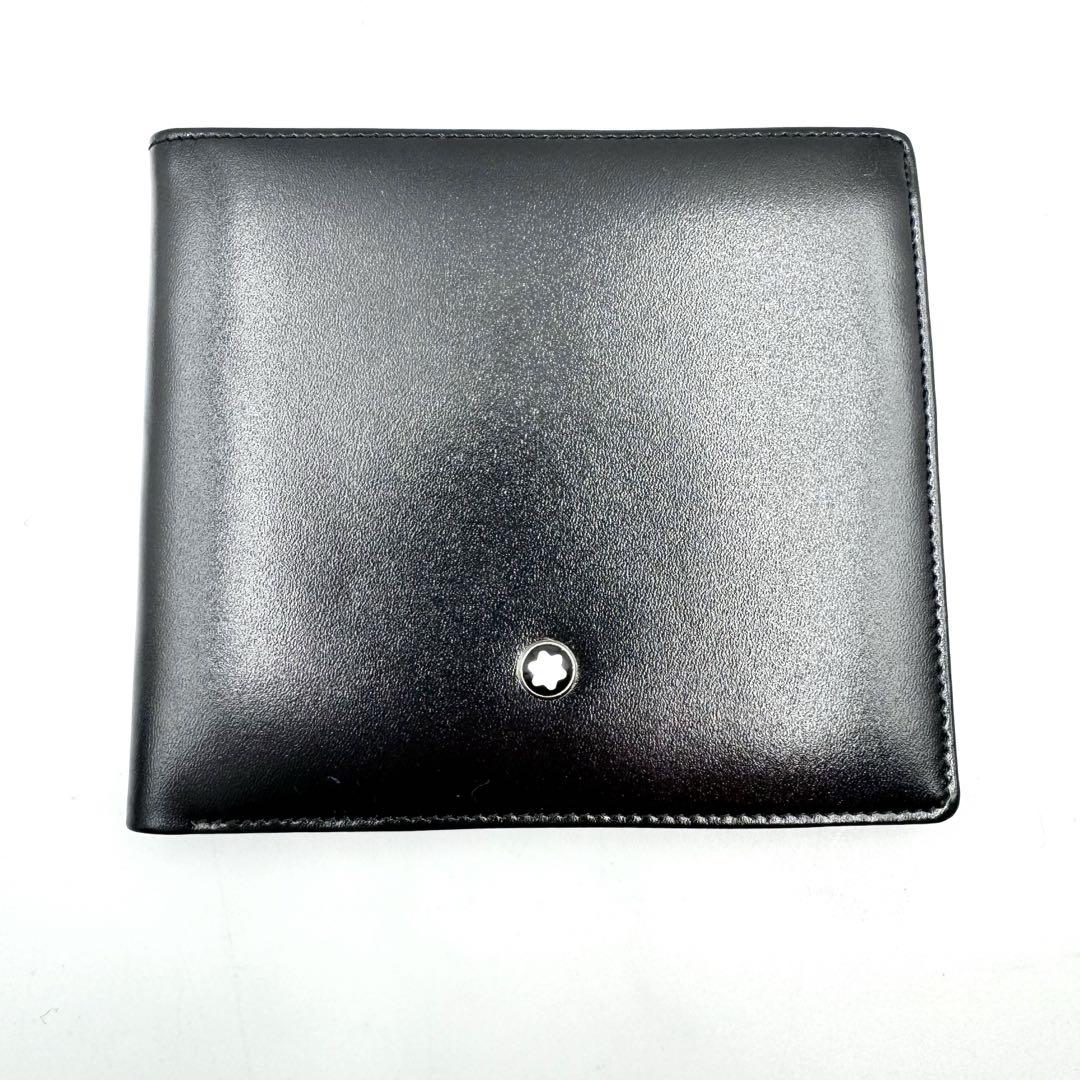 未使用品✨MONTBLANC 二つ折り財布　ブラック　お札入れ　レザー